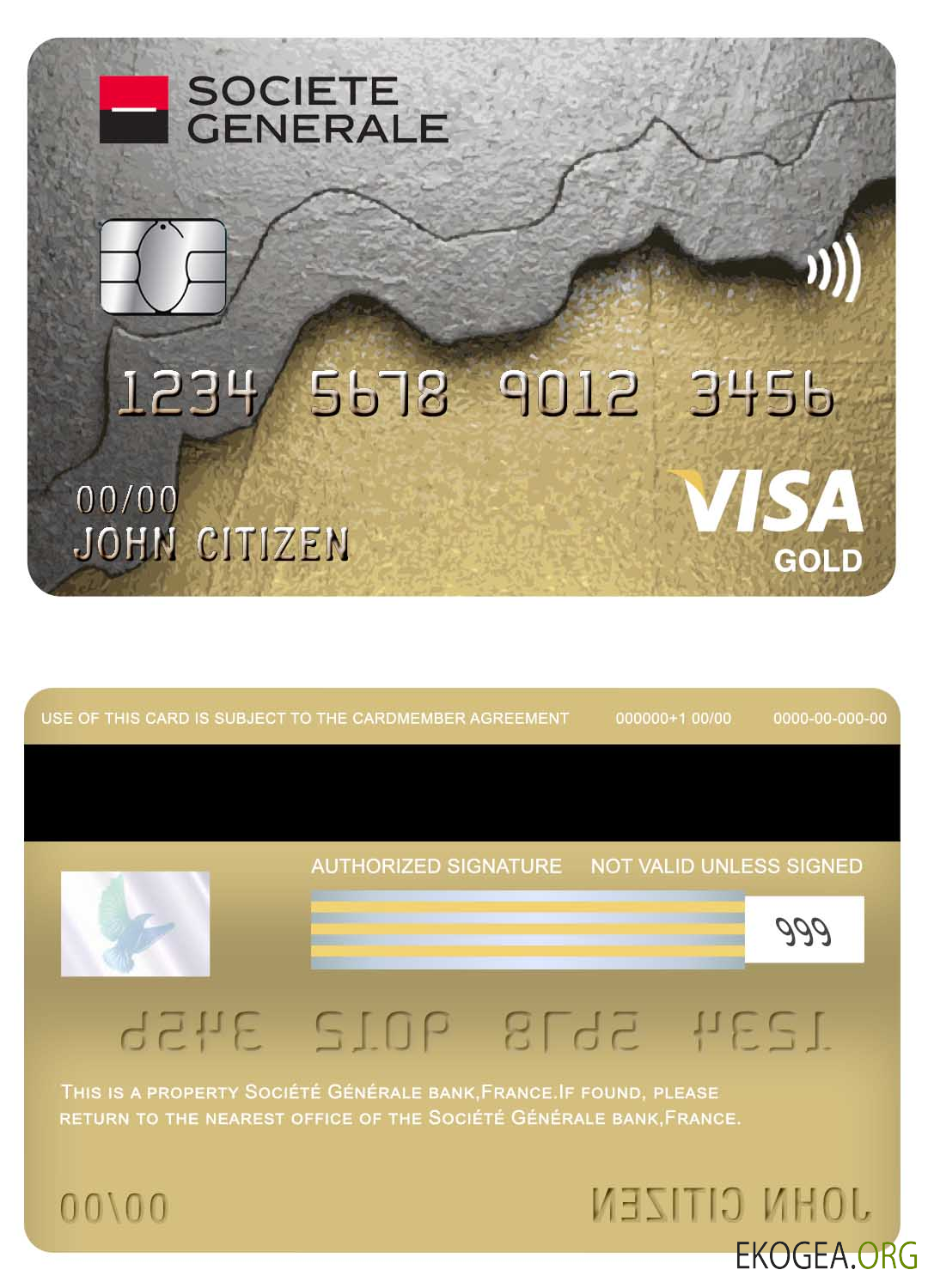 Carte Visa Gold de la banque Société Générale France